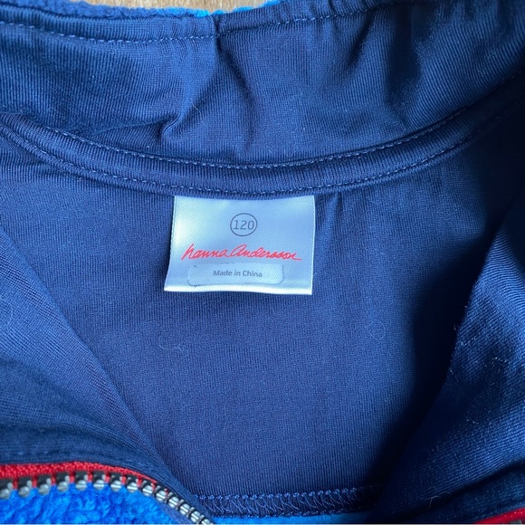 Hanna Andersson Sherpa 1/4 Zip Pull-over w/ Stars - Blue - 120 (6) - Picture 4 of 4